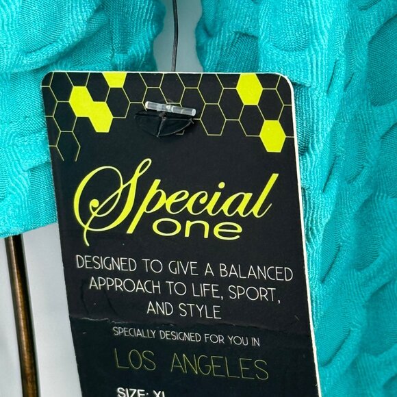 Special one Womens Textured 2 Piece Crop Top Leggings pants Set teal size XL new - Picture 8 of 13